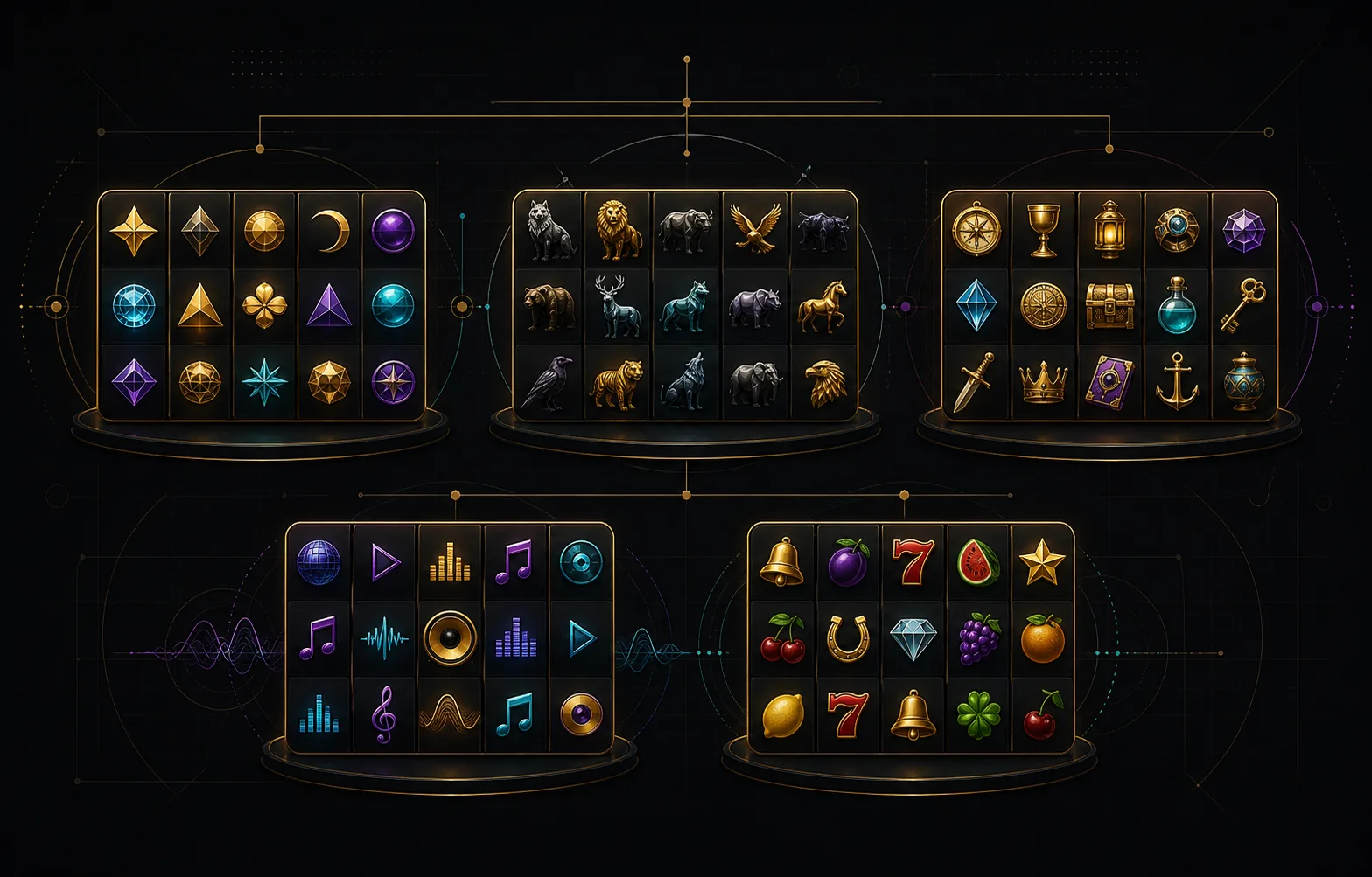 Categorias visuais de slots associadas ao conteúdo dduu